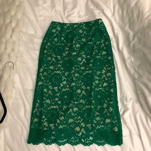 NWT Green and nude midi pencil skirt